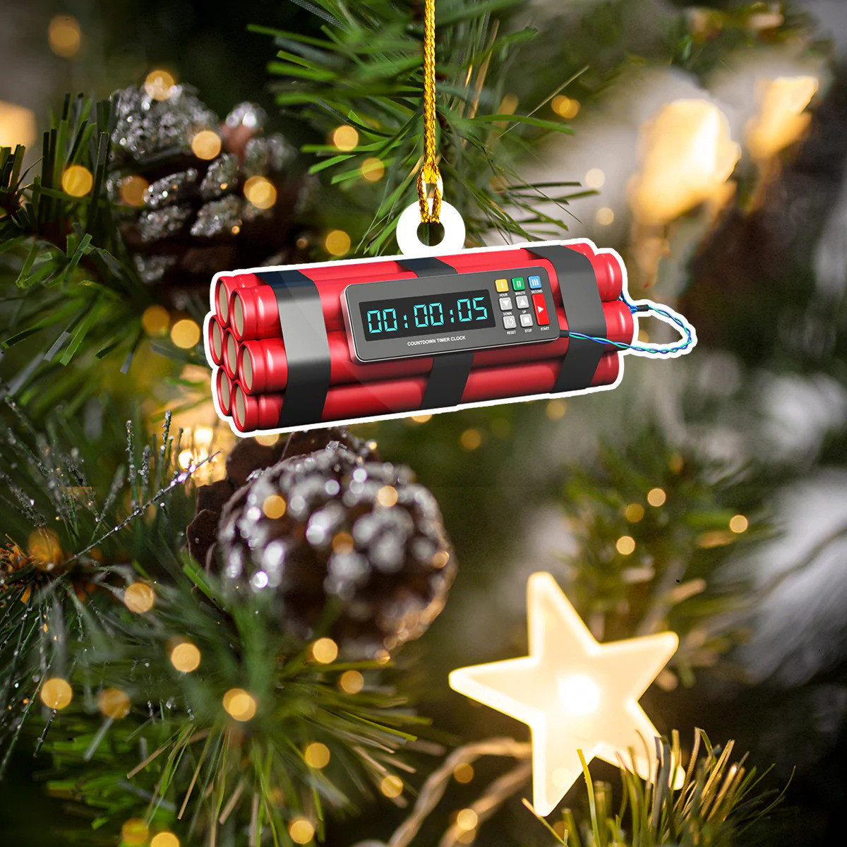 Time Bomb Ornament 2024 Christmas Tree Hanging Ornaments Decoration Gift Ideas