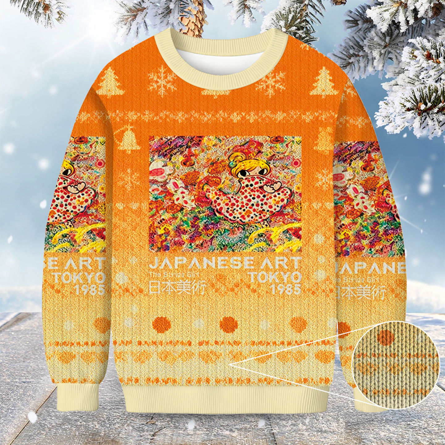 Time In The Flower Field Christmas Ugly Sweater Xmas Clothing Japanese Art Xmas Gifts