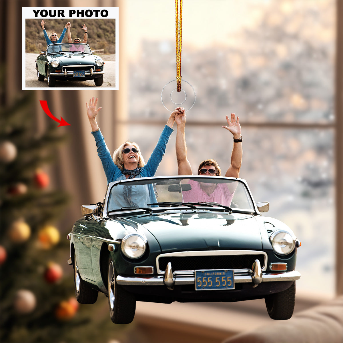 Time Together Personalized Photo Mica Ornament Gift For Couple