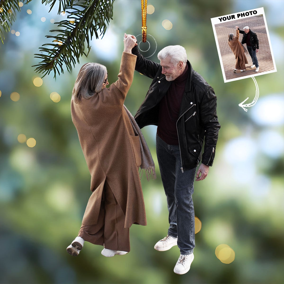 Timeless Bond Personalized Photo Mica Ornament Gift For Couple Family Members