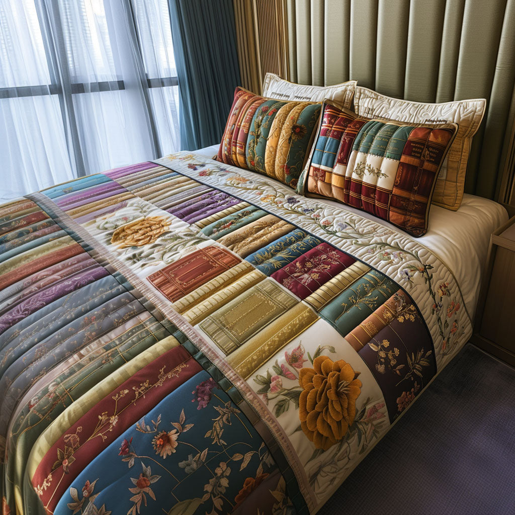 Timeless Classics Quilted Bedding Set Cute Room Decor Gifts For Readers