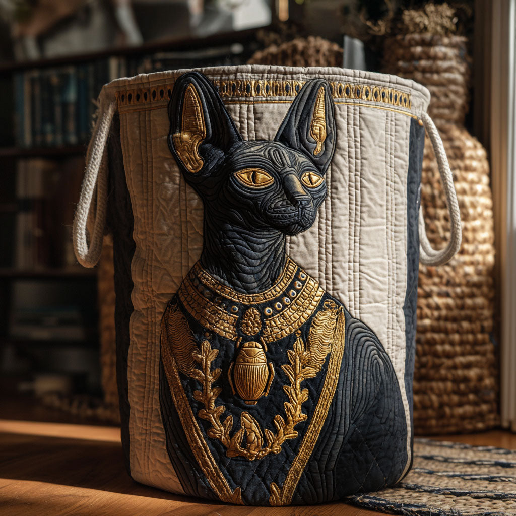 Timeless Grace Quilted Laundry Basket Trendy Quilted Laundry Hamper Gift for Modern Living