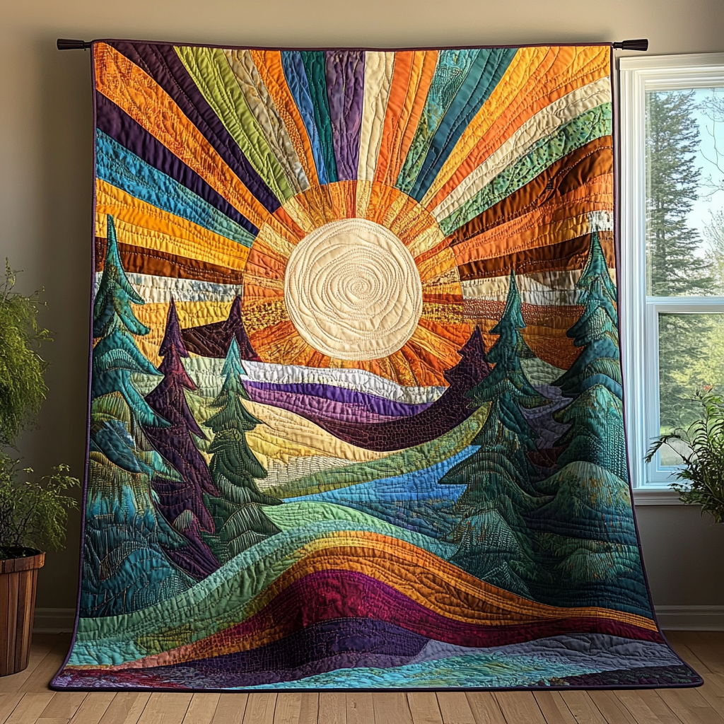 Timeless Grove Quilted Blanket Home Bedding Decor Cool Gifts For Nature Lovers