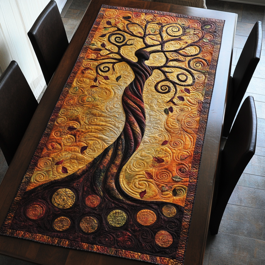 Timeless Growth Quilted Table Runner Dining Room Table Decor Ideas Tree Of Life Gifts For Dad