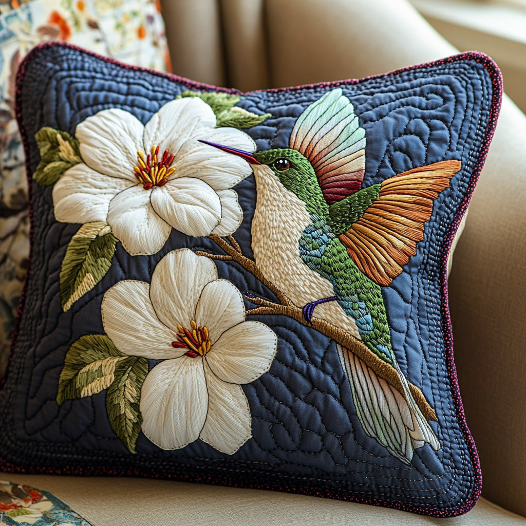 Timeless Hummingbird Quilted Pillow Case Best Hummingbird Themed Gifts 