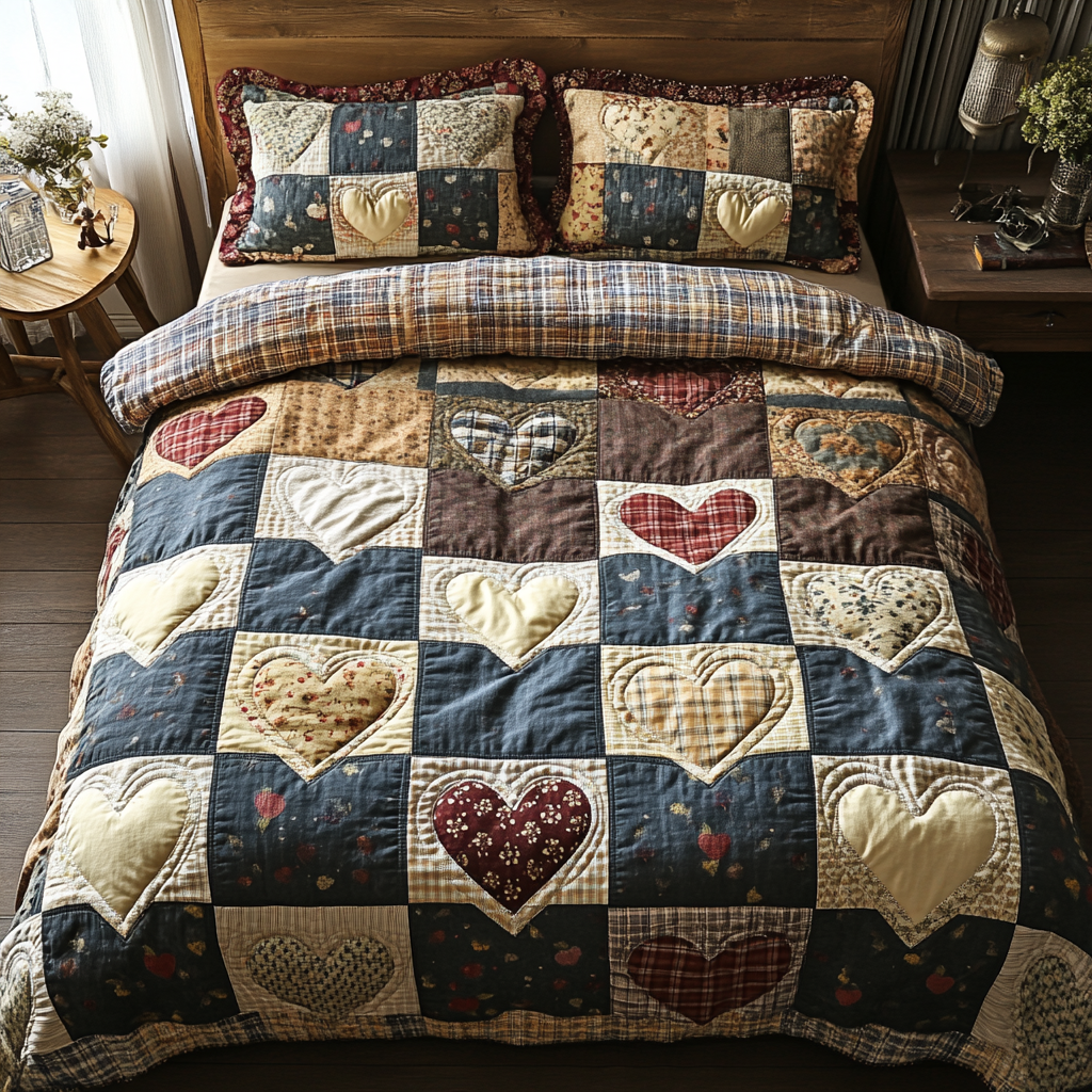 Timeless Love Quilted Bedding Set Luxury Bed Sheet Gift Set for Ultimate Comfort