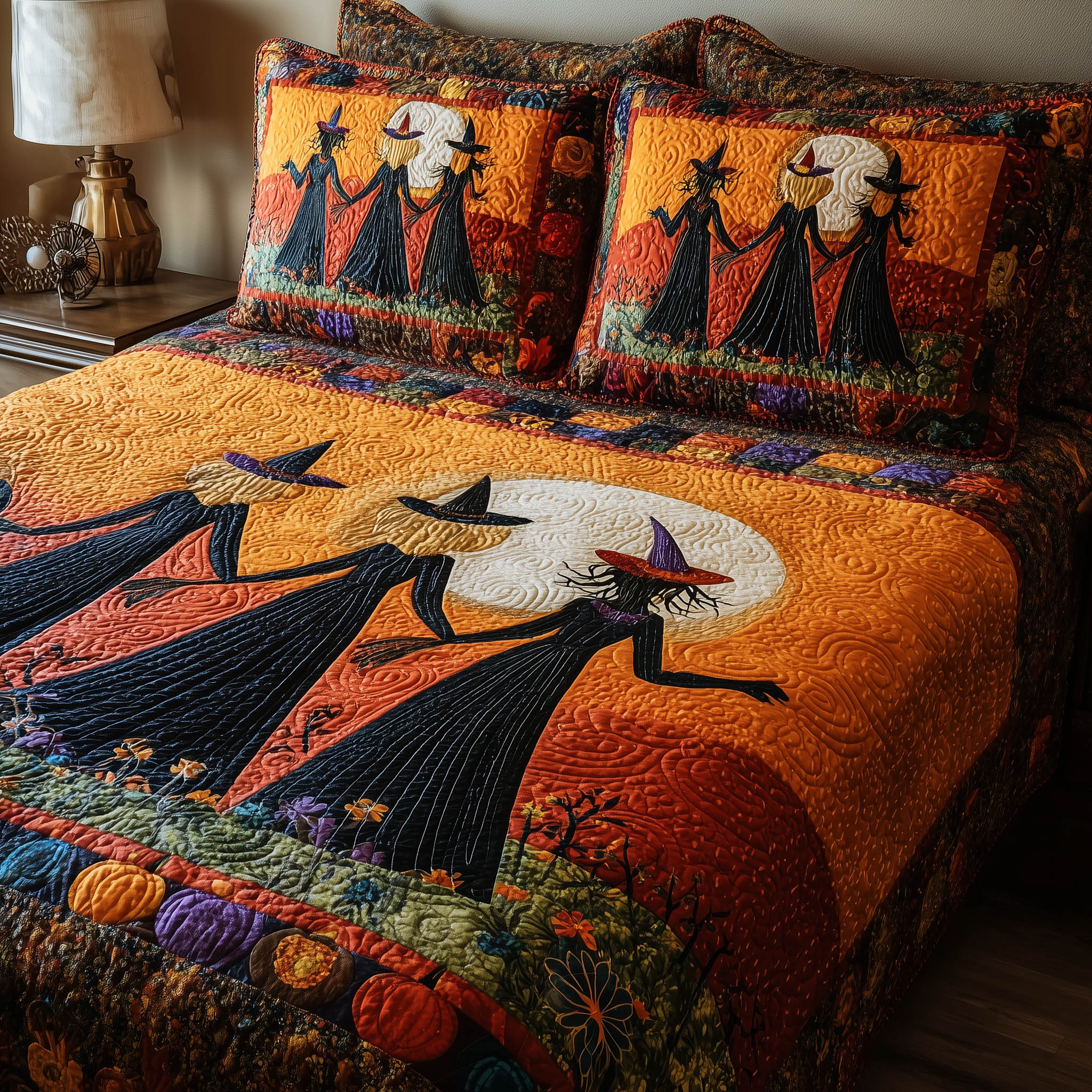 Timeless Magic Quilted Bedding Set Duvet Cover Bedspread Gifts For Halloween Lovers