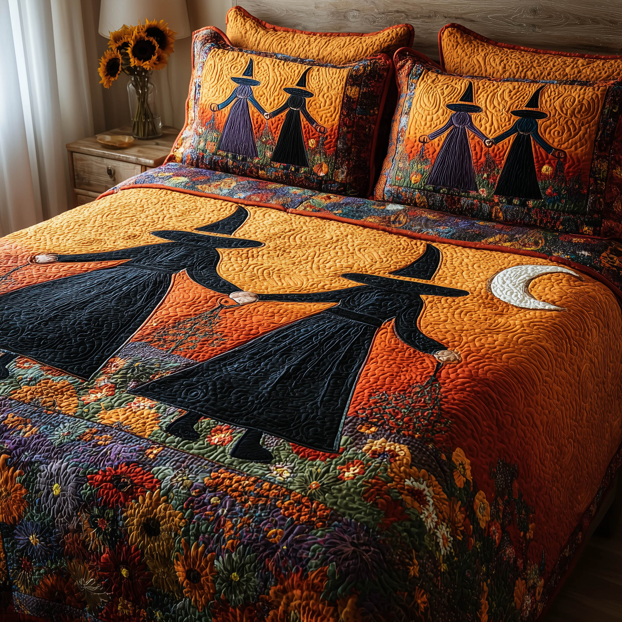 Timeless Magic Quilted Bedding Set Duvet Cover Bedspread Halloween Gifts For Girlfriend
