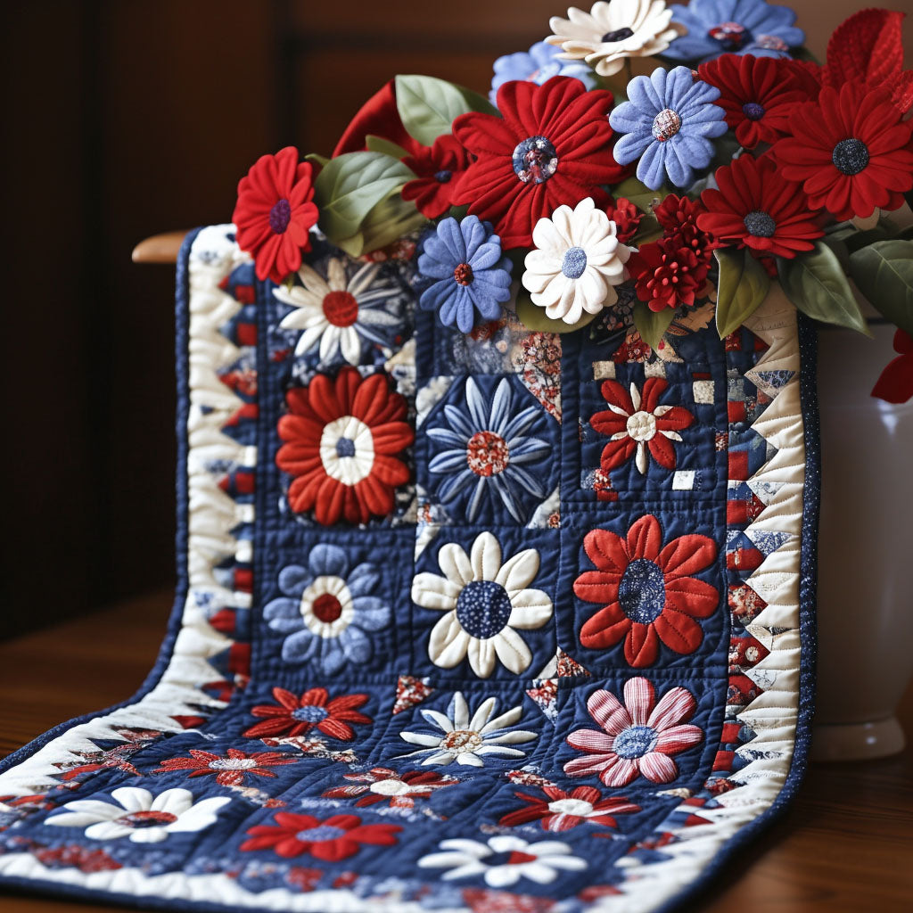 Timeless Patriot Quilted Table Runner Dining Room Decor Patriotic Presents