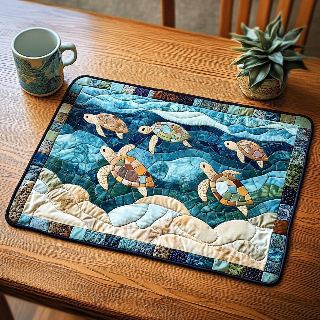 Timeless Shell Quilted Placemat Dining Room Decor Gifts For Sea Lovers
