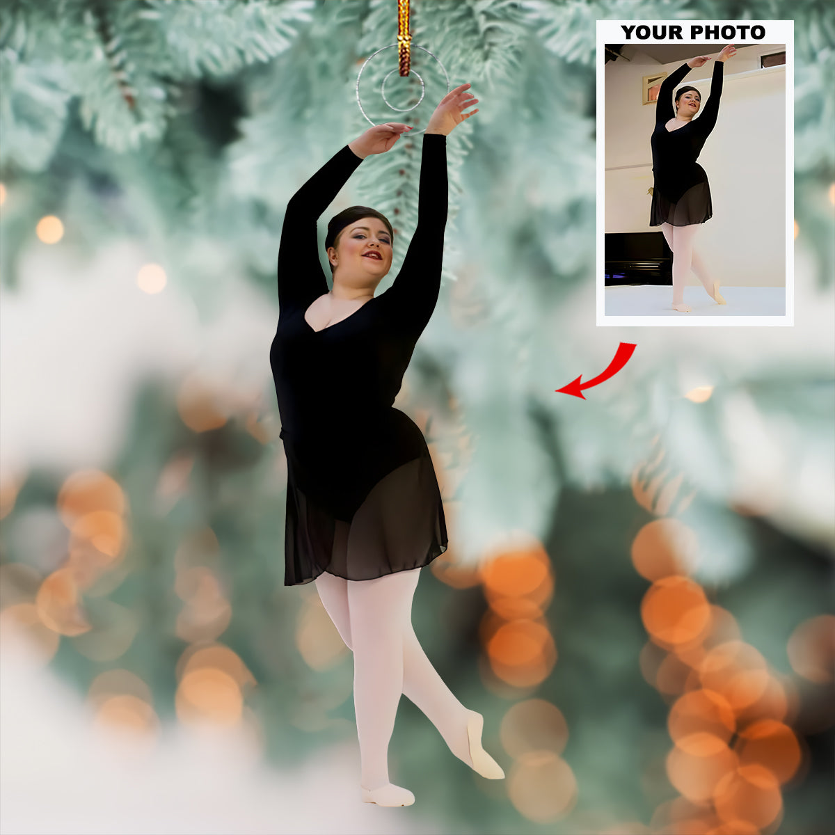 Timeless Steps Personalized Photo Mica Ornament Christmas Gift For Ballet Members Sport