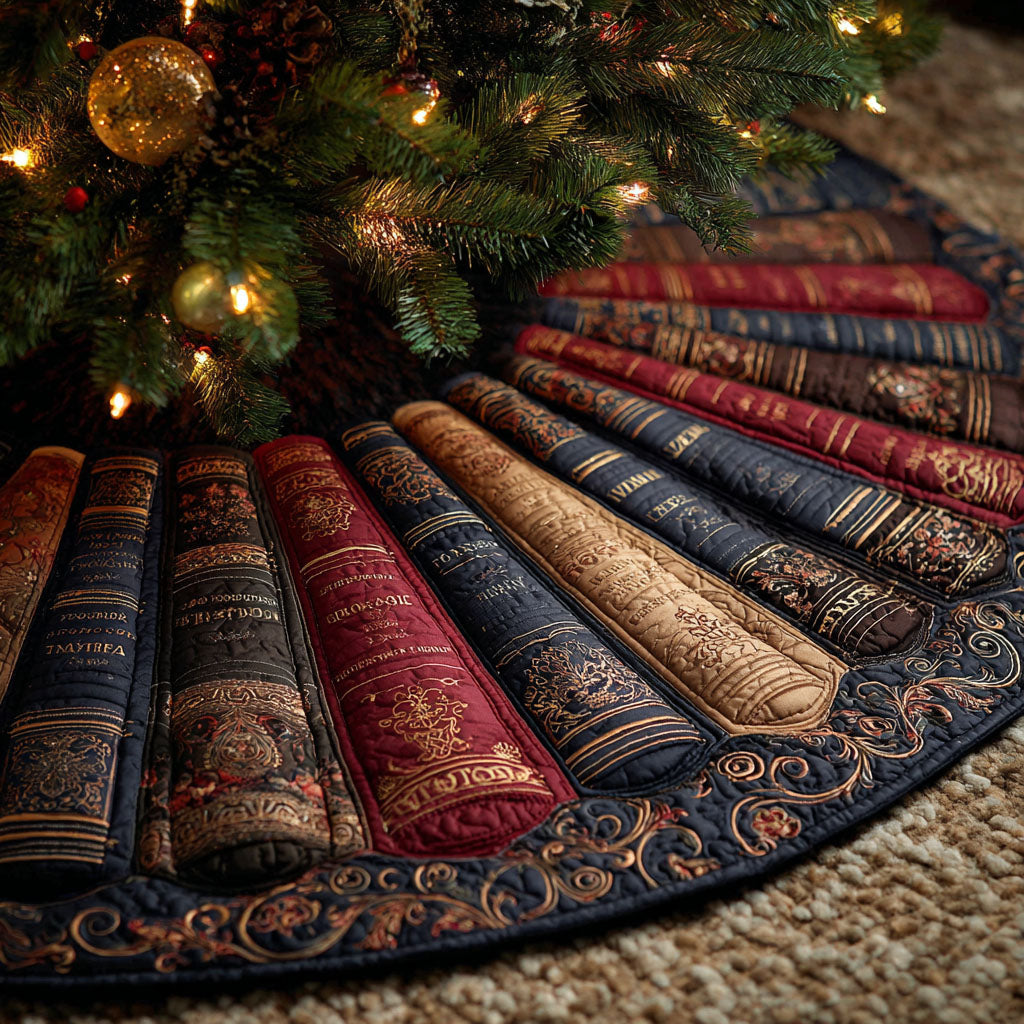 Timeless Tales Christmas Quilted Tree Skirt Perfect Housewarming Gift with Quilted Tree Skirt