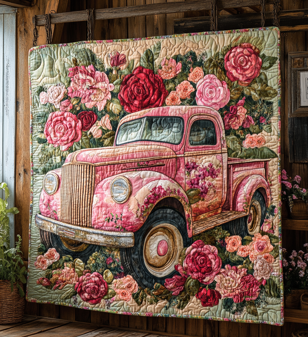 Timeless Truck Quilted Blanket Cute Christmas Blankets Gift For Best Friend