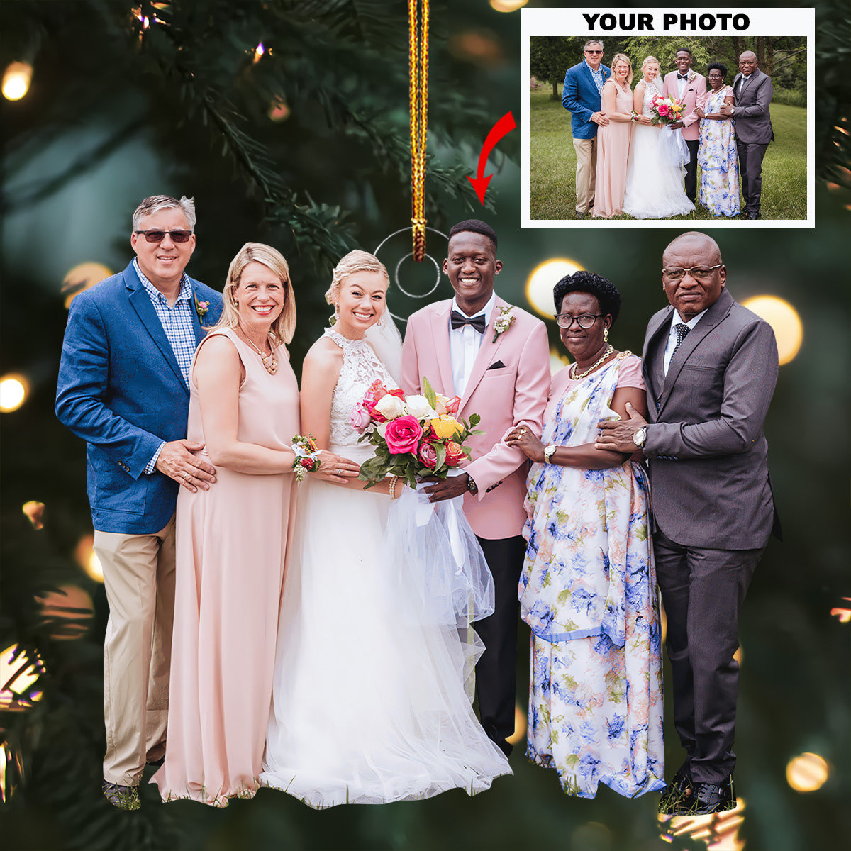 Timeless Union Frames Personalized Photo Mica Ornament Christmas Gift For Family members