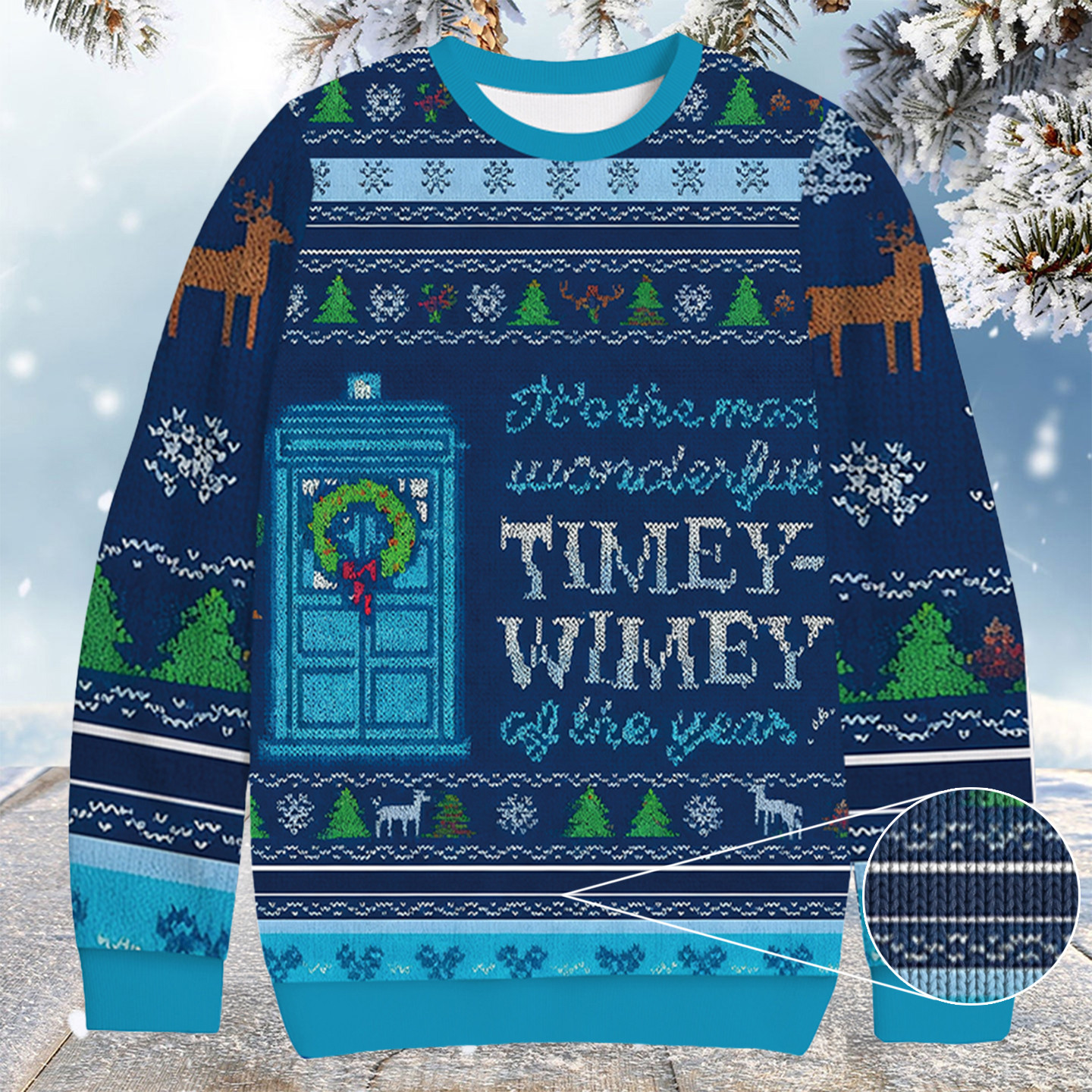 Timey Wimey Blue Christmas Ugly Sweater Merry Xmas Clothing Xmas Gifts For Men