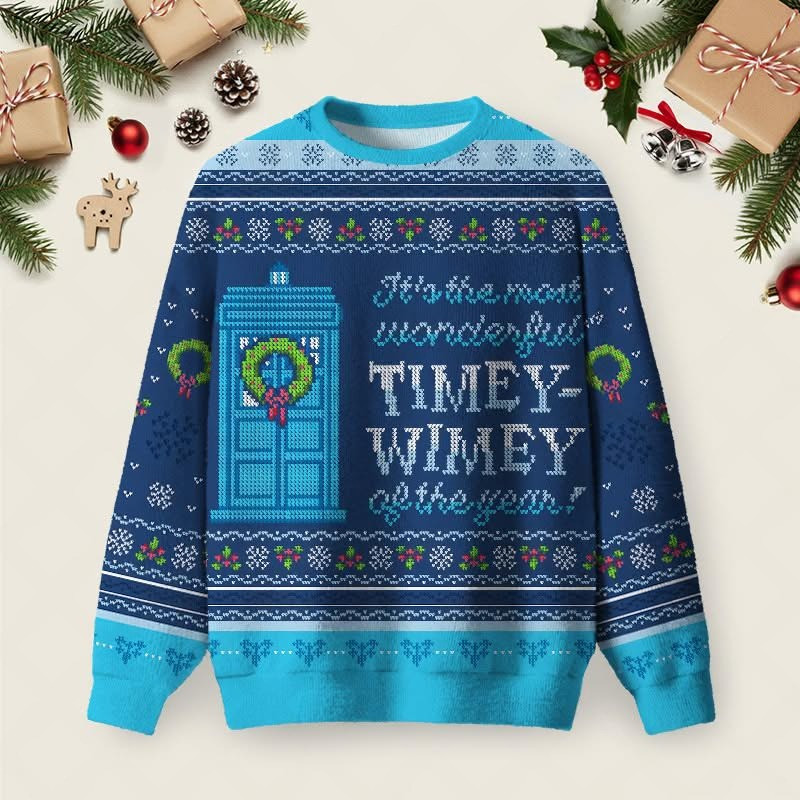 Timey Wimey Christmas Ugly Sweater Doctor Who Inspired Sweater Best Gifts For Sci Fi Fans Timey Wimey Christmas Ugly Sweater Doctor Who Inspired Sweater Best Gifts For Sci Fi Fans