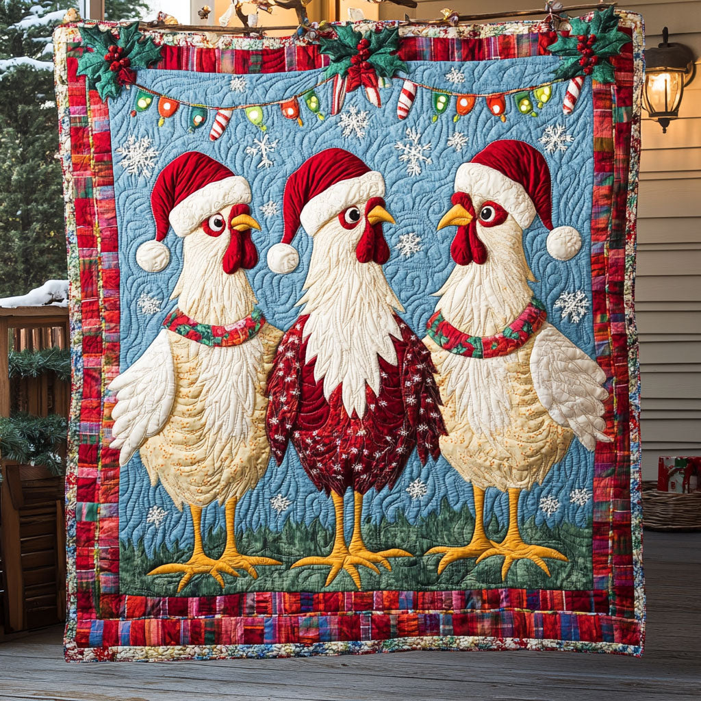 Tinsel Chicken Quilt Blanket Christmas Blanket Chicken Christmas Gifts for Grandma