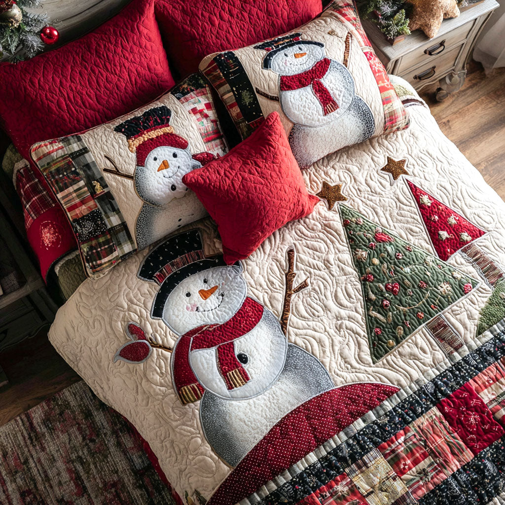 Tinsel Frosty Quilted Bedding Set Soft and Cozy Bedding Set for Comfortable Sleep
