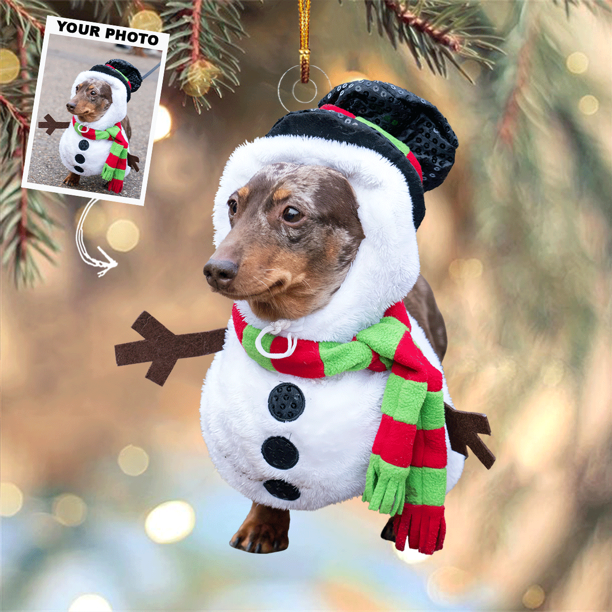 Tinsel Tail Personalized Photo Mica Ornament Gift For Pet Lovers Pet Owners Family members