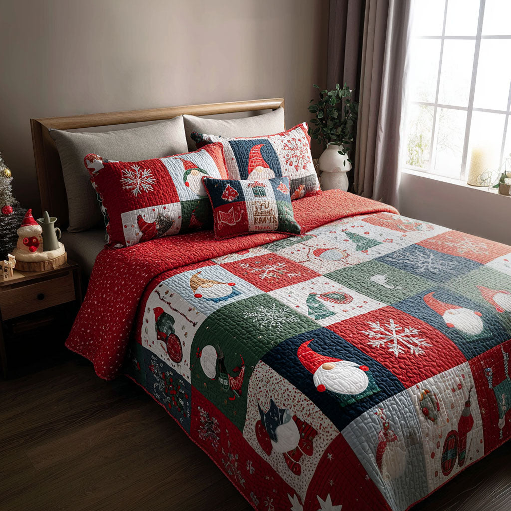 Tinsel Toes Quilted Bedding Set Beautiful Printed Bedding Set for Home Aesthetics