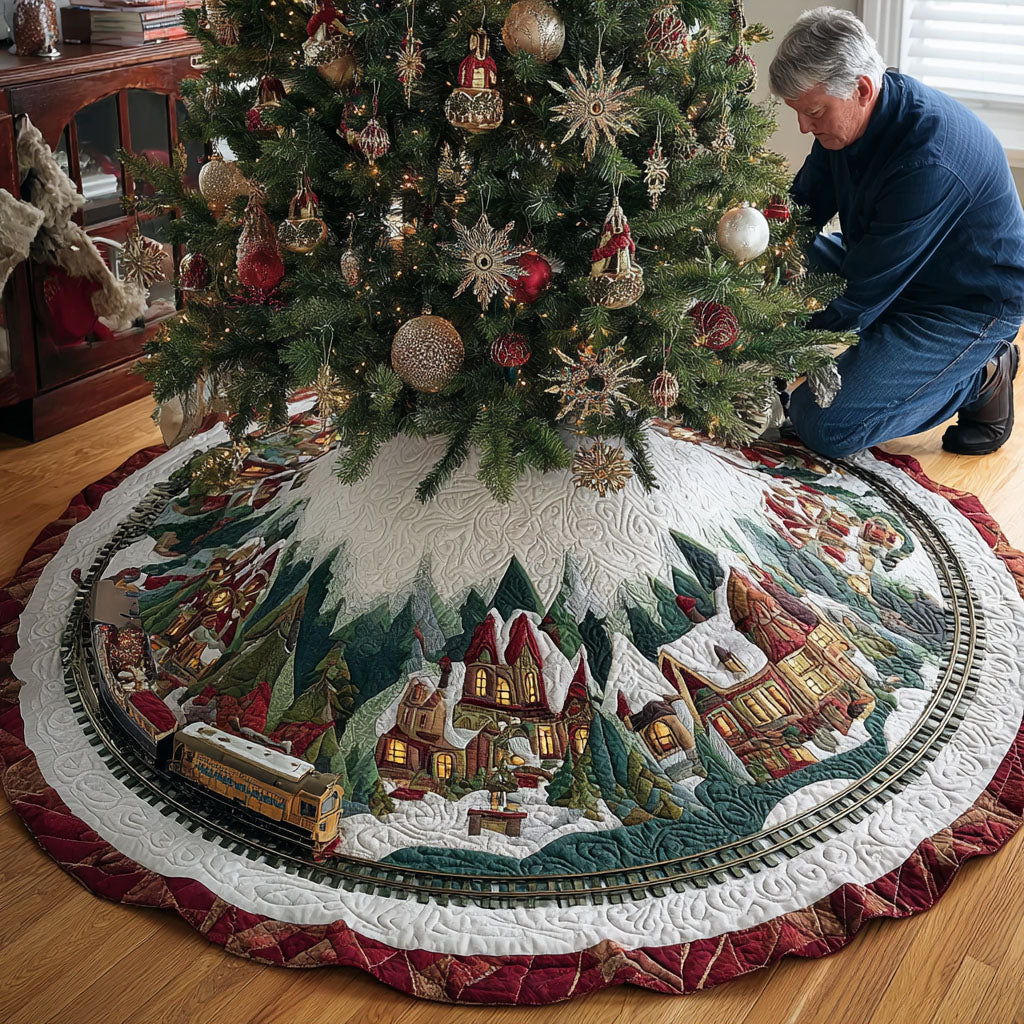 Tinsel Town Village Christmas Quilted Tree Skirt Best Indoor Xmas Decorations Christmas Presents