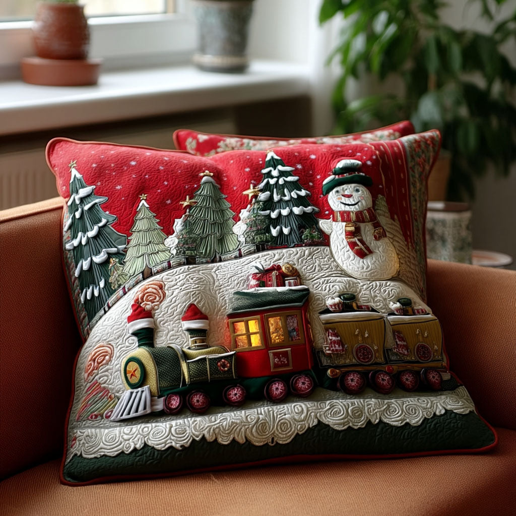Tinsel Trails Quilted Pillow Case Christmas Cushion Covers Christmas Ideas For Family