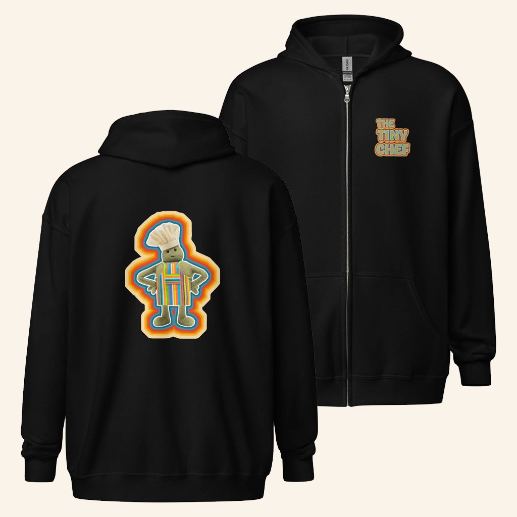 Tiny Chef Merch The Tiny Chef Black Zip Hoodie Unique Gifts For Wife Tiny Chef Merch The Tiny Chef Black Zip Hoodie Unique Gifts For Wife