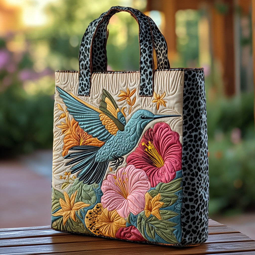Tiny Dancer Quilted Tote Bag Hummingbird Themed Gifts