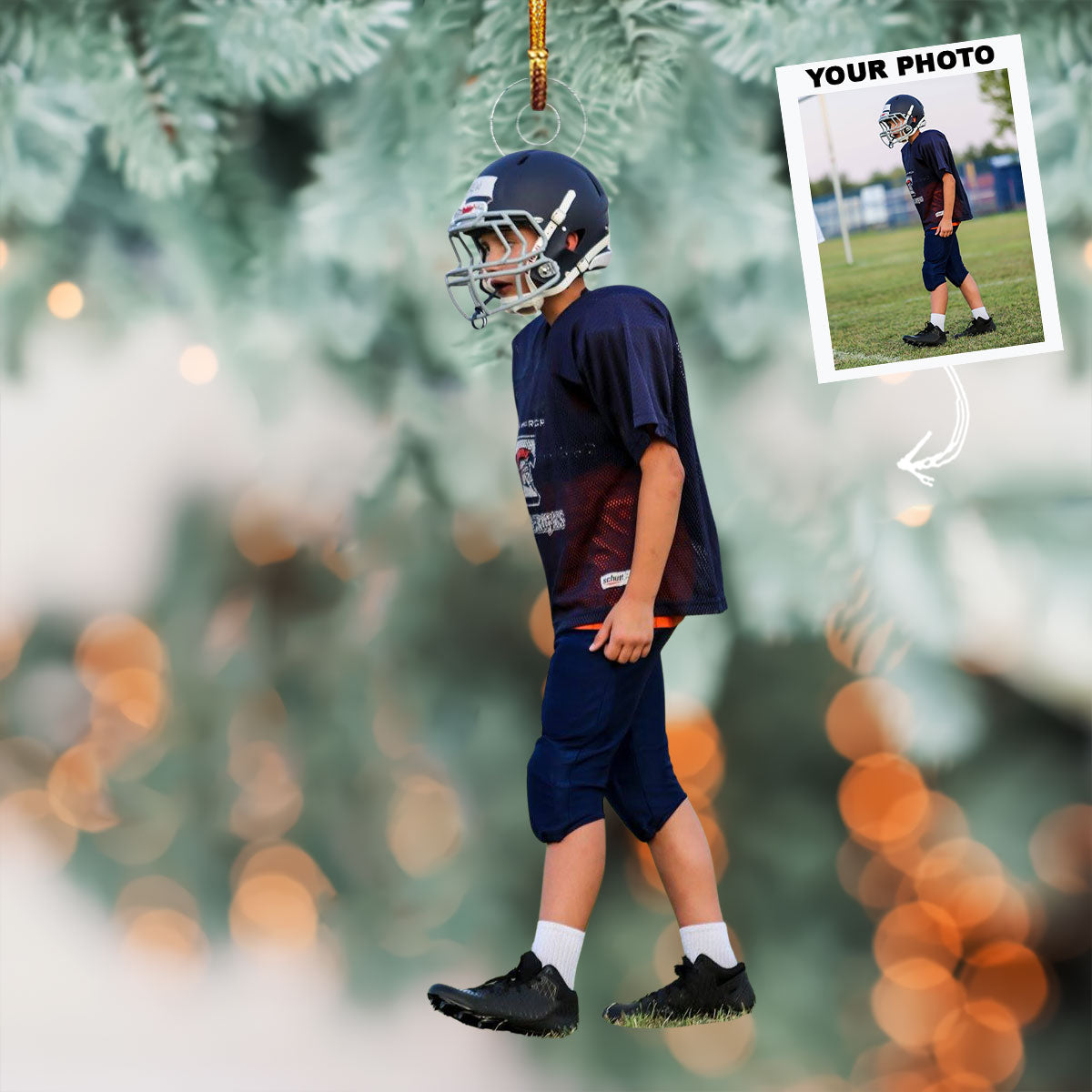 Tiny Rugby Player Personalized Photo Mica Ornament Christmas Gift For Rugby Players Ru