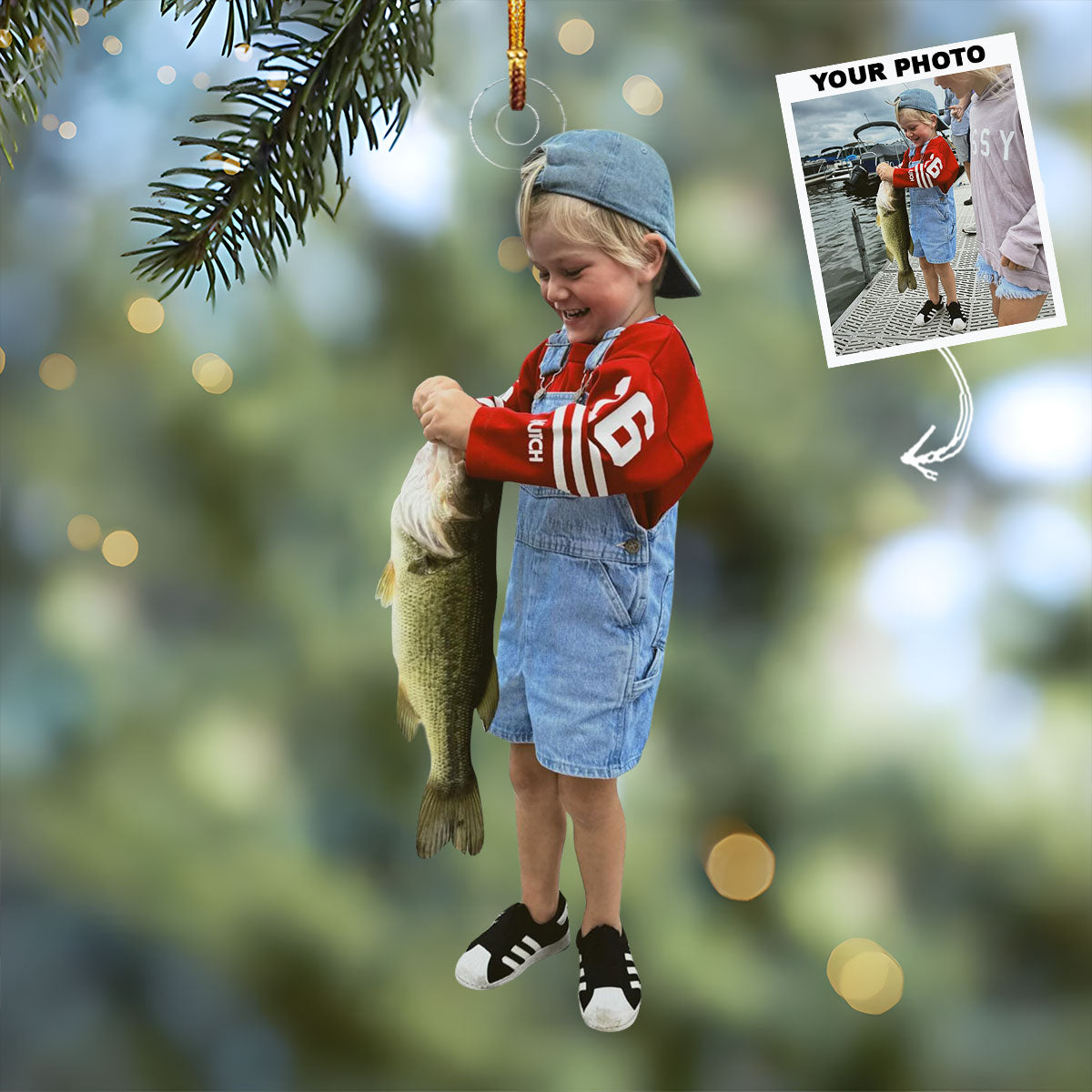 Tiny Tacklebox Personalized Photo Mica Ornament Gift For Fishing Lovers