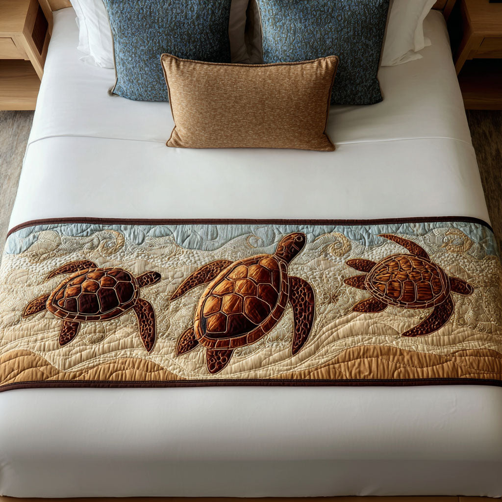 Tiny Trekker Quilted Bed Runner Bedroom Decor Ideas Sea Turtle Gift Shop