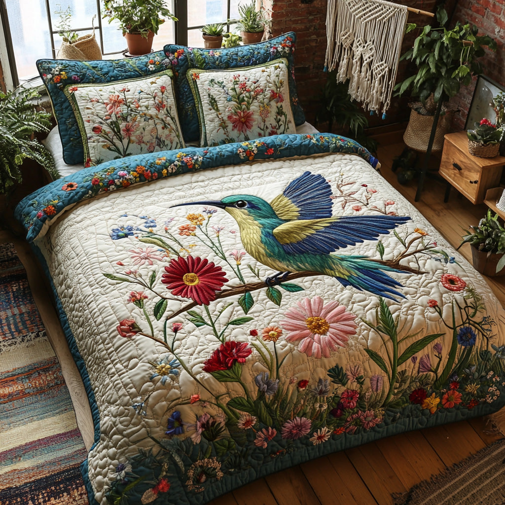 Tiny Wings Quilted Bedding Set Best Comforter Sets Cool Hummingbird Gifts