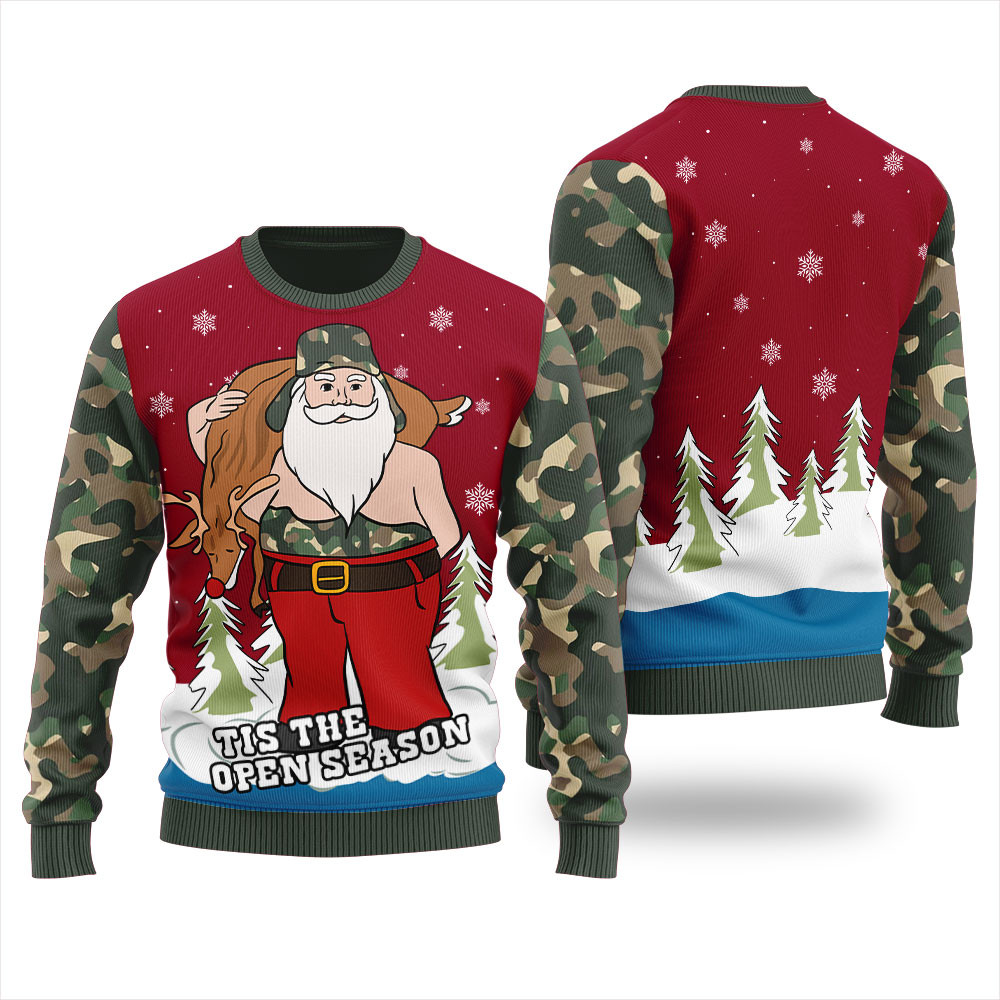 Tis The Season Funny Santa Ugly Christmas Sweater Trendy Christmas Sweater for Winter Outfits