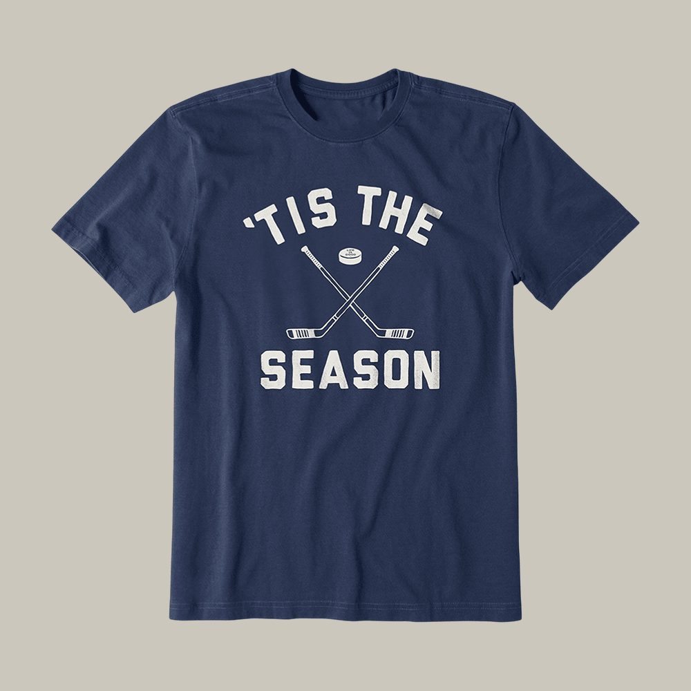 Tis the Season Hockey Graphic T-Shirt Life Is Good Merchandise Cool Gift For Him