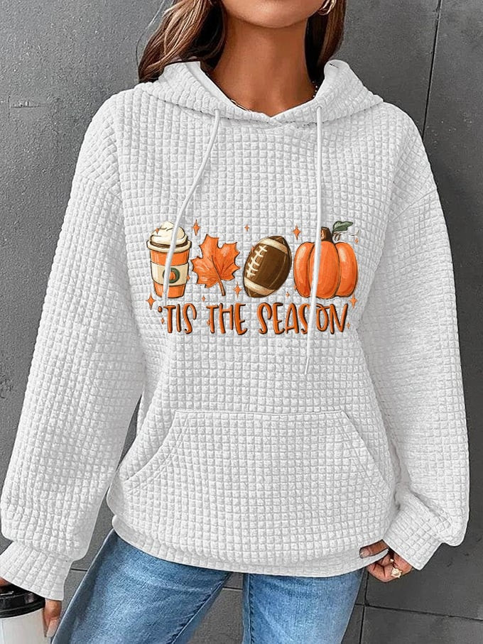 Tis The Season Pumpkin Football Fall Hoodie Game Day Hoodie Holiday Gifts For Her