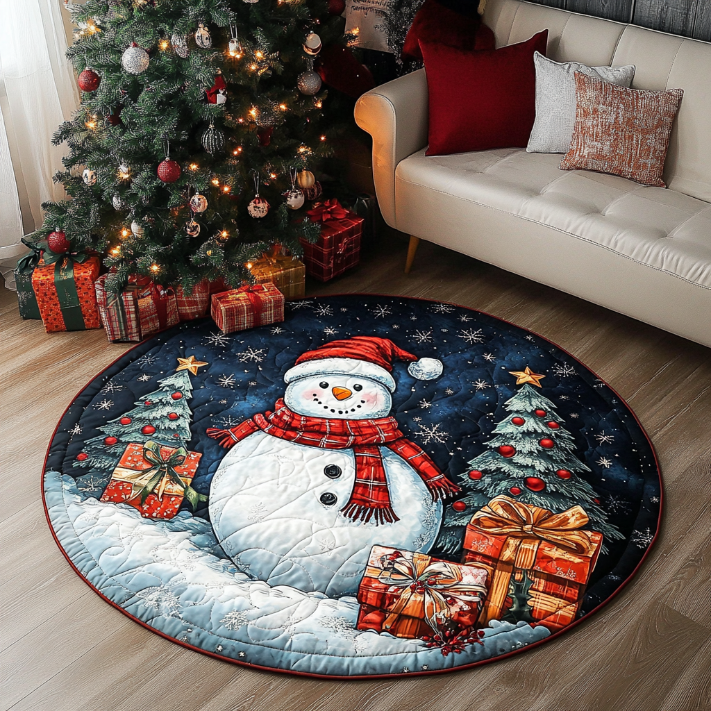 Tis the Season Quilted Round Mat Door Entrance Decor Quirky Secret Santa Gifts