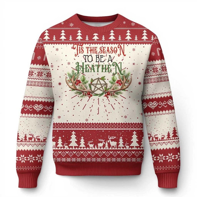 Tis The Season To Be A Heathen Ugly Christmas Jumpers Funny Pagan Holiday Sweaters Xmas Gifts