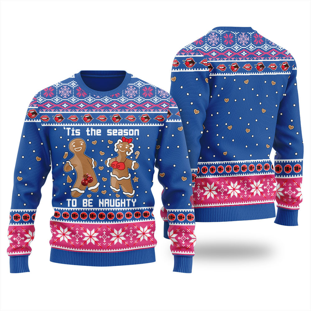 Tis The Season To Be Naughty Dirty Cookies Womens Ugly Sweater Perfect Gift Sweater for Friends and Family