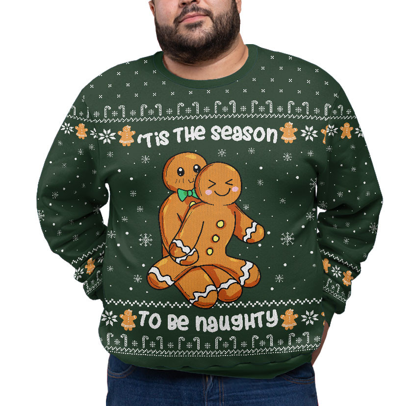 Tis The Season To Be Naughty Plus Size Xmas Sweater Best Gift Idea for Christmas Enthusiasts