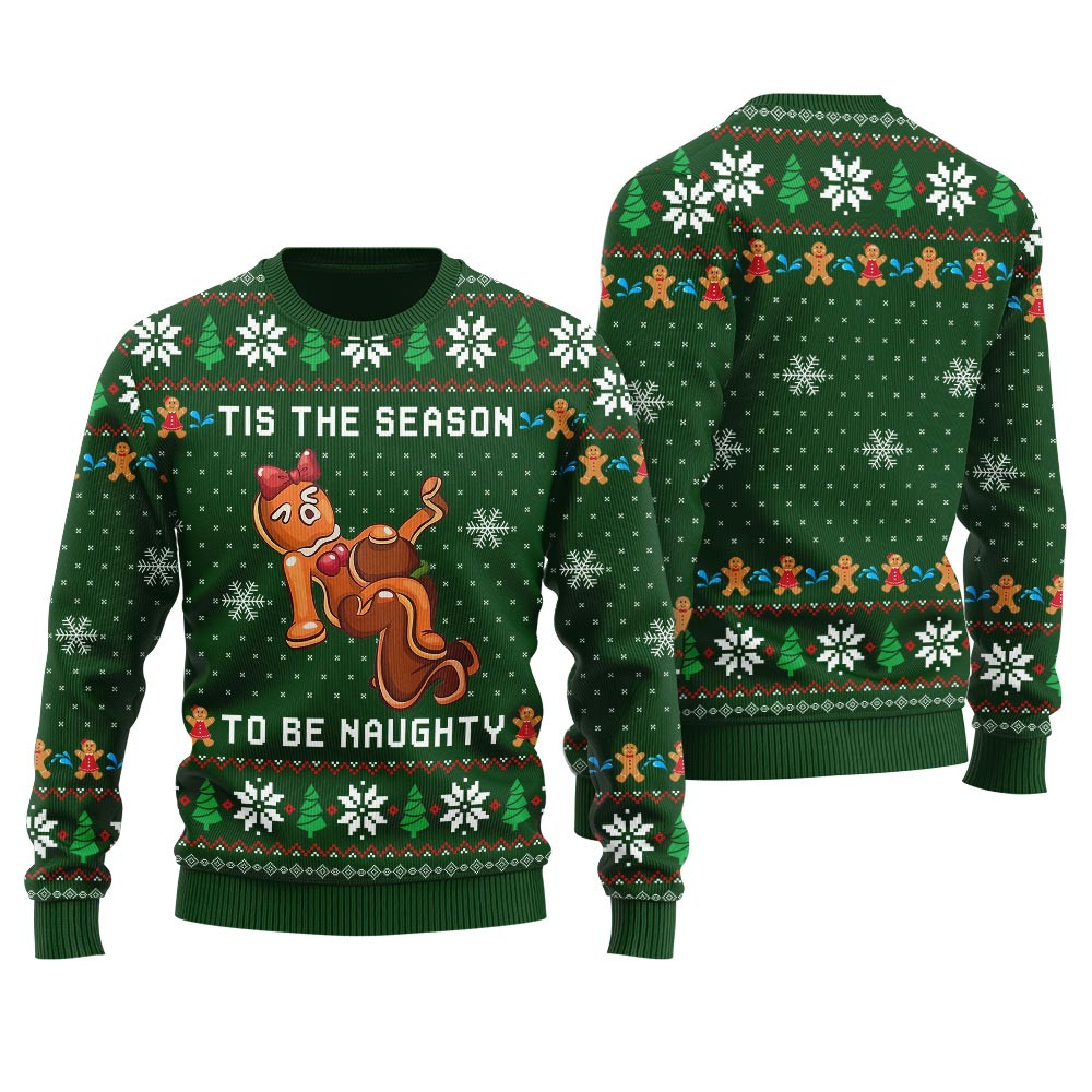 Tis The Season To Be Naughty Ugly Christmas Sweater Exclusive Holiday Sweater Merch for Gift Giving