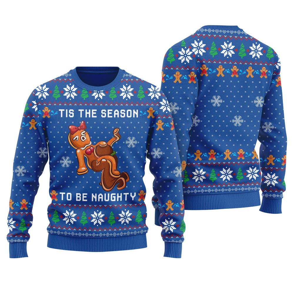 Tis The Season To Be Naughty Womens Ugly Christmas Sweater Thoughtful Winter Gift Merch for Special Moments