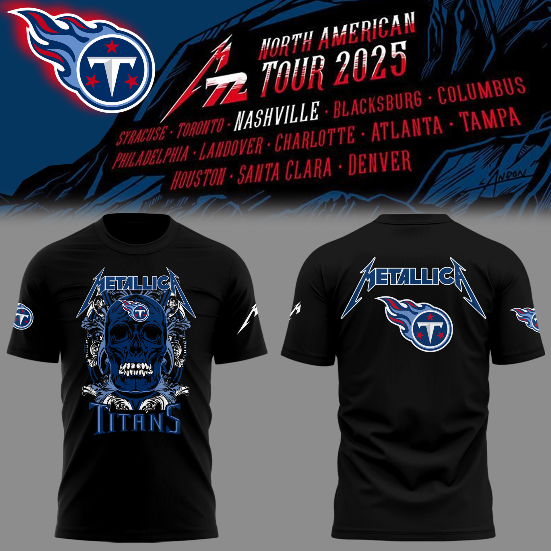 Titans Football Music Concert Black T-Shirt Gift Ideas For Football Players