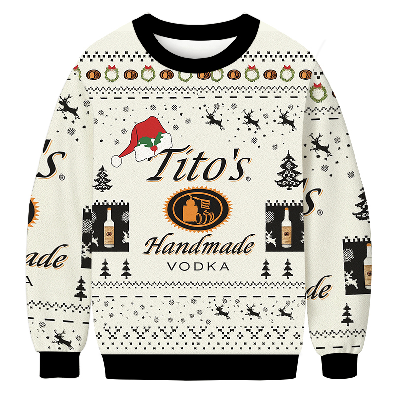 Tito's Peaceful Night Christmas Ugly Sweatshirt Holiday Season Gag Gift Top Tito's Peaceful Night Christmas Ugly Sweatshirt Holiday Season Gag Gift Top