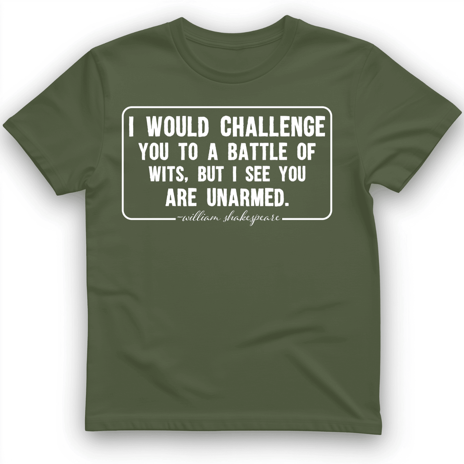 To A Battle Of Wits Tee Shirt Humorous Shirt Gift Ideas For William Shakespeare Lovers