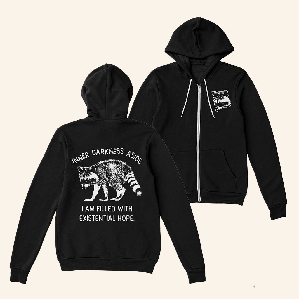 To Write Love On Her Arms Merch Raccoon Existential Hope Zip Hoodie Gifts For Brothers