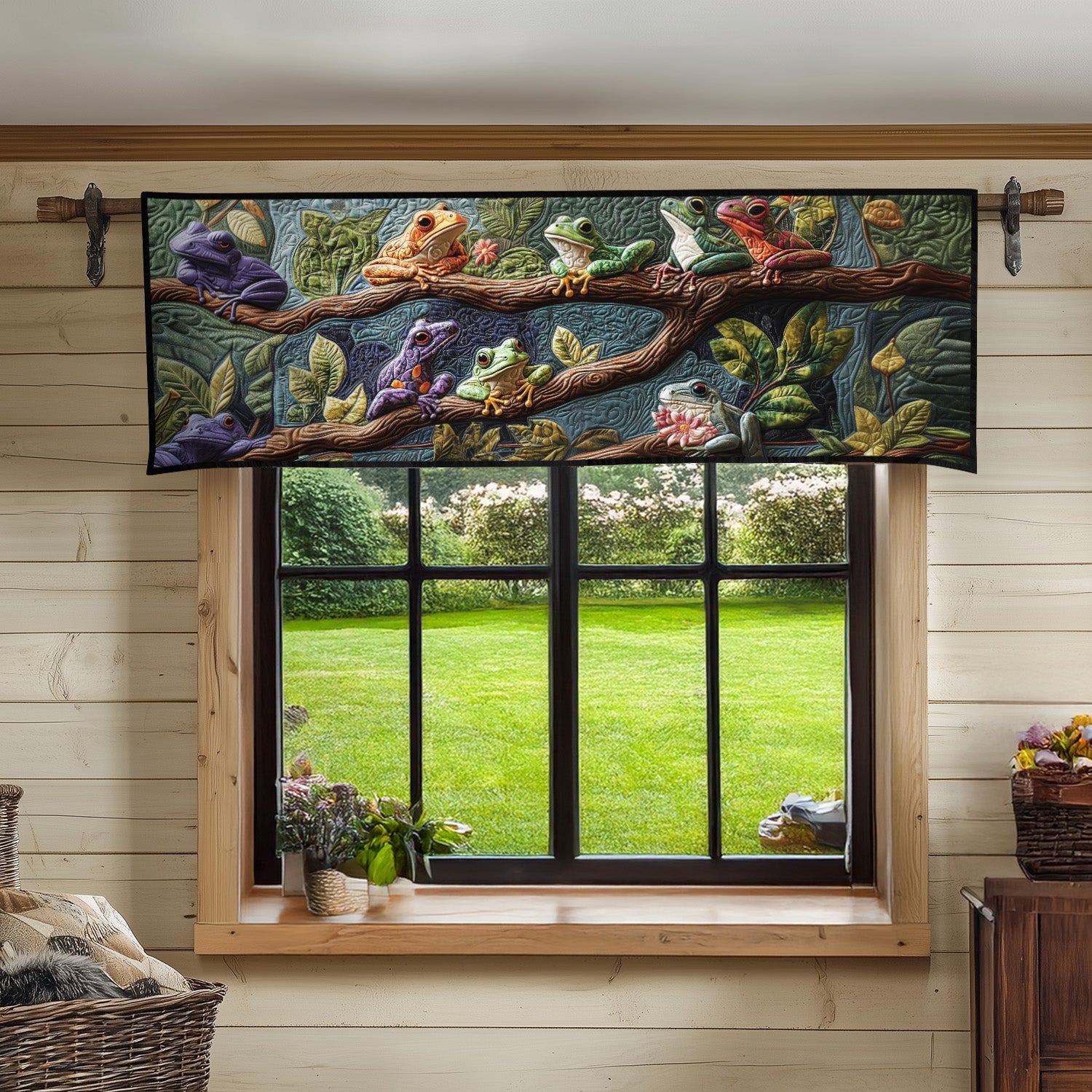 Toadstool Treasures Quilted Valance House Decor Items Frog Related Gifts