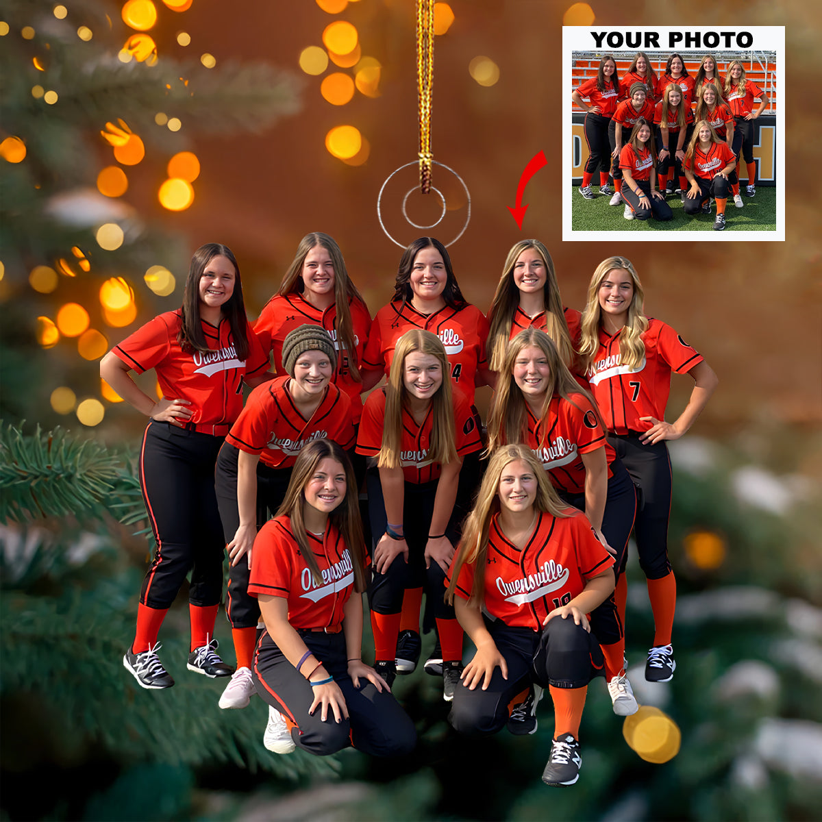 Together Always Personalized Photo Mica Ornament Christmas Gift For Besties Friends