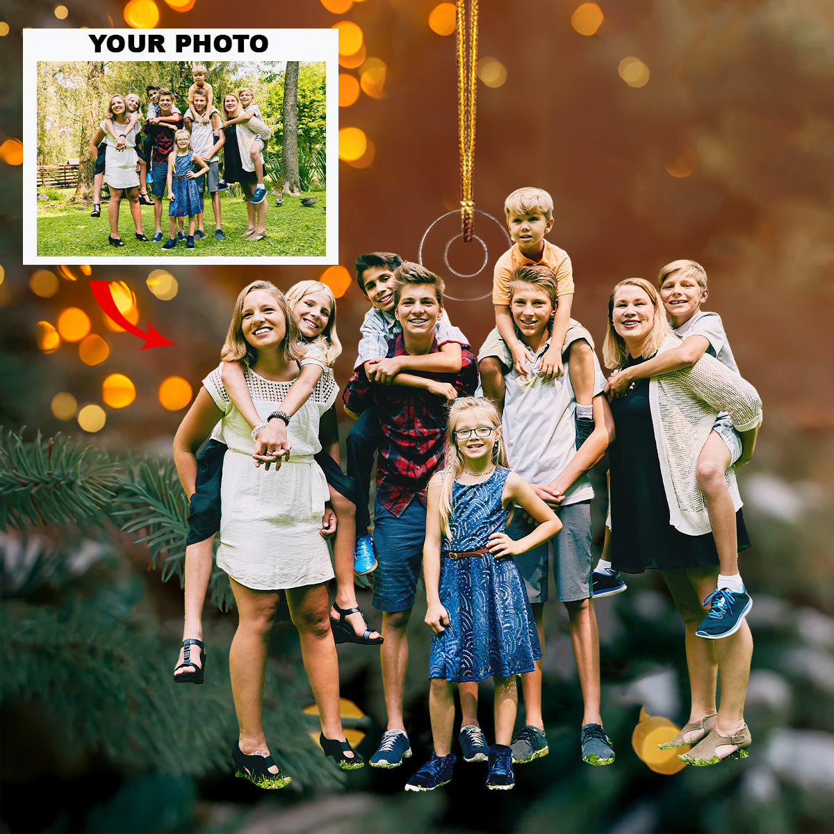 Together Always Personalized Photo Mica Ornament Christmas Gift For Family Members
