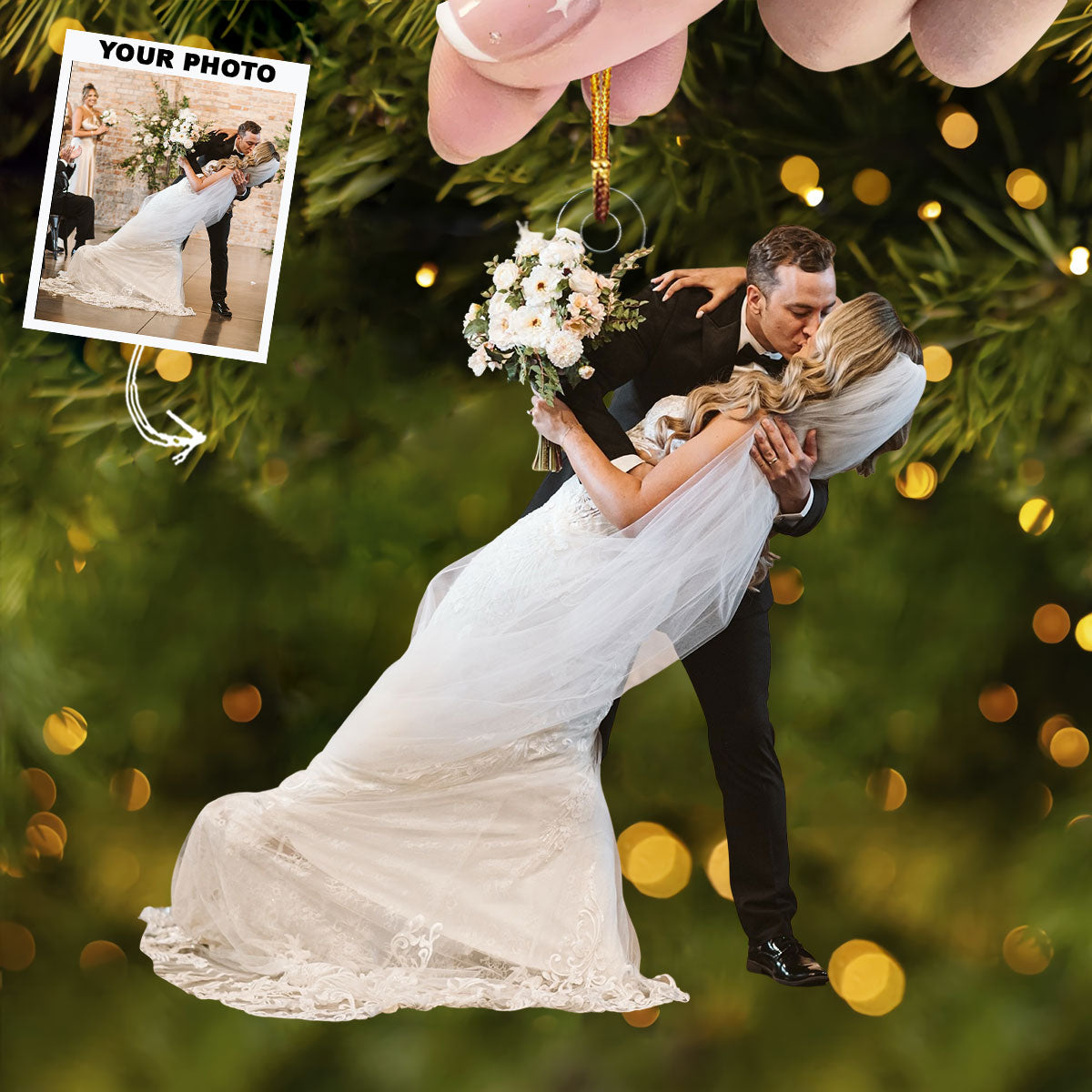 Together Always Personalized Photo Mica Ornament Gift For Couple Family Members