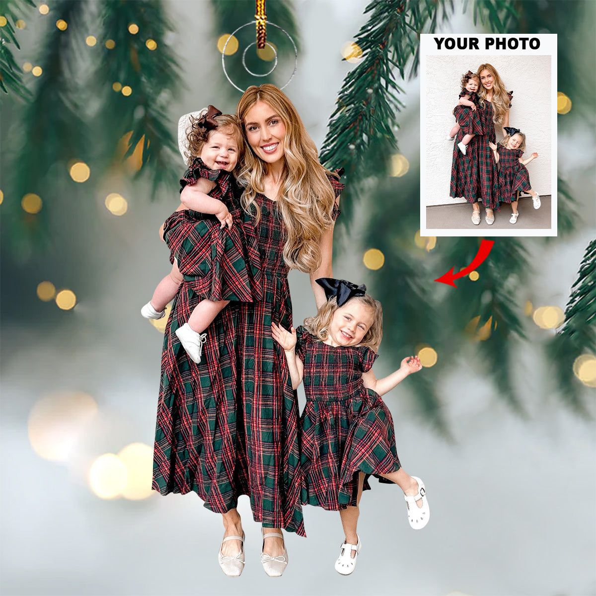 Together Always Personalized Photo Mica Ornament Gift For Family Members